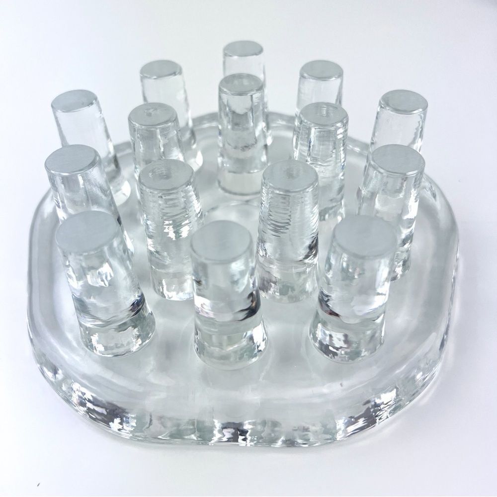 Vintage Georg Shuette West German Design Glass Trivet Candle Pot Warmer